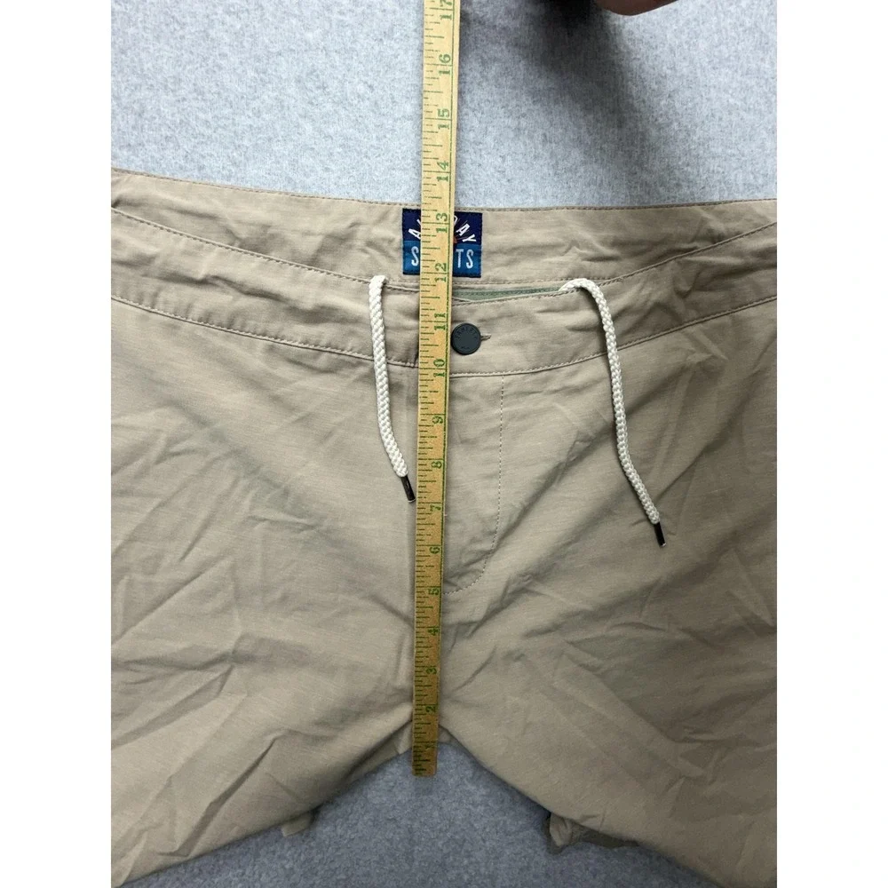 Faherty All Day Shorts Mens 40 Beige Chino 8 Inseam Drawstring Stretch Casual